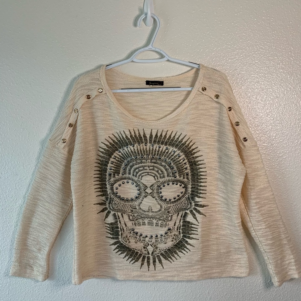 Cream Skull Long Sleeves